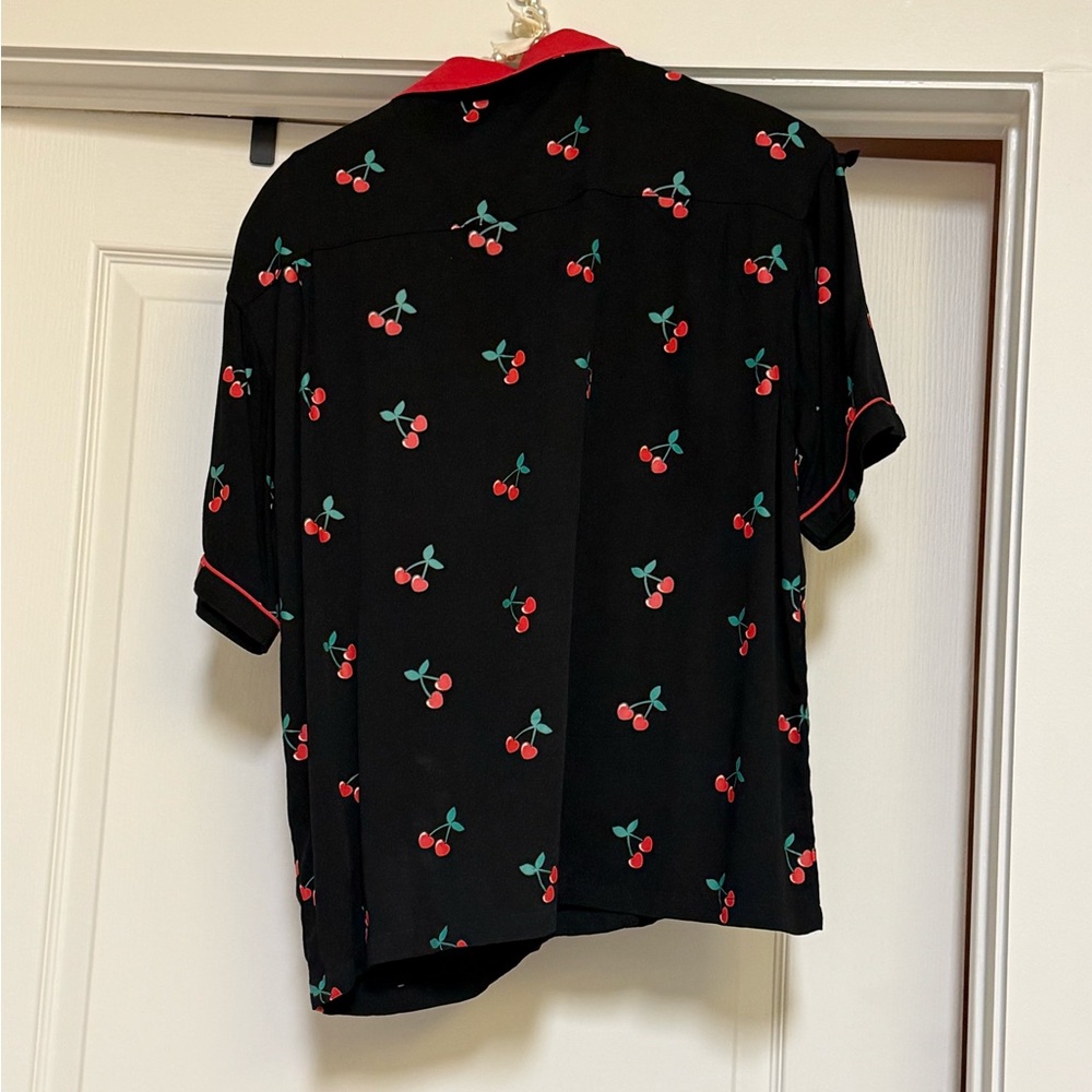 Lazy Oaf Cherry Print Bowling Shirt 👕 🎳 - Picture 2 of 9